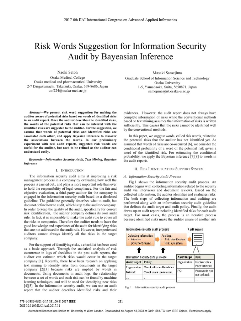 Risk Words Suggestion For Information Security Audit by Bayeasian ...