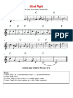 Silent Night Lead Sheet For Learning The Lyre Harp Group