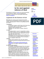 Arguments for and against the Existence of God