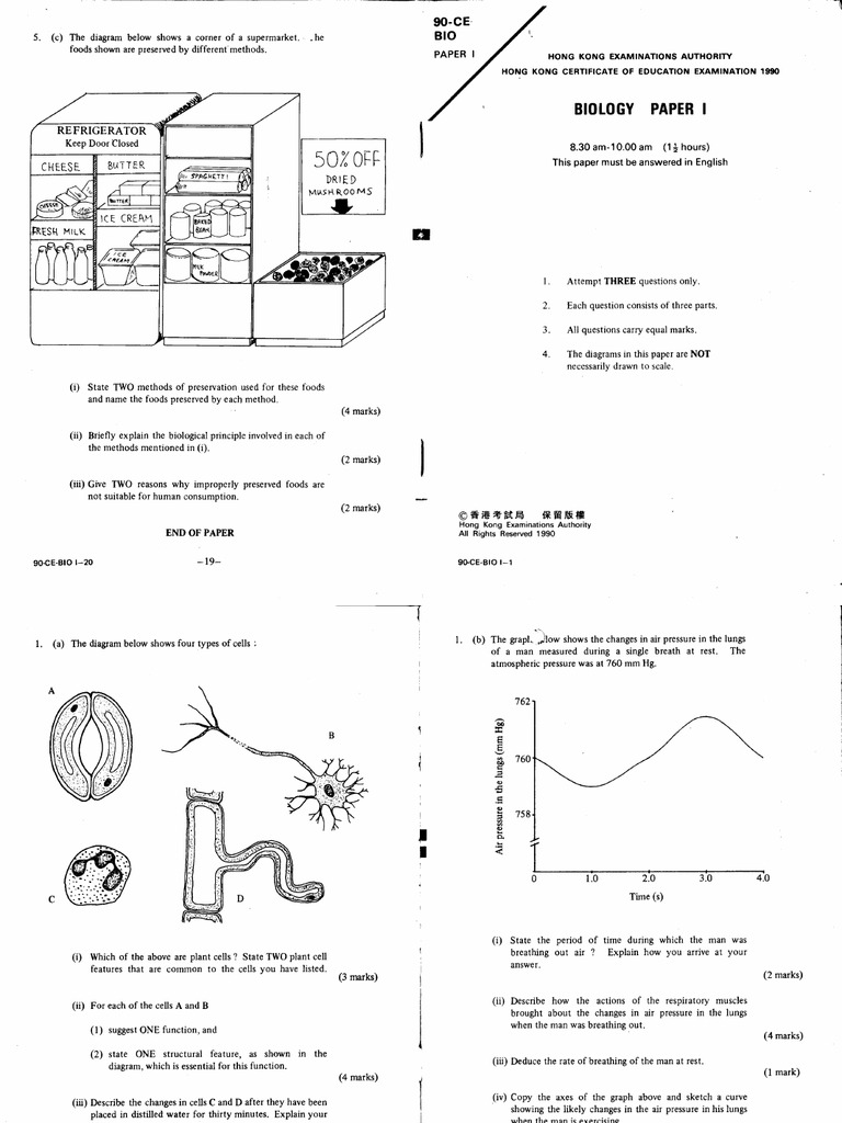 1990 Biology Paper1 Pdf