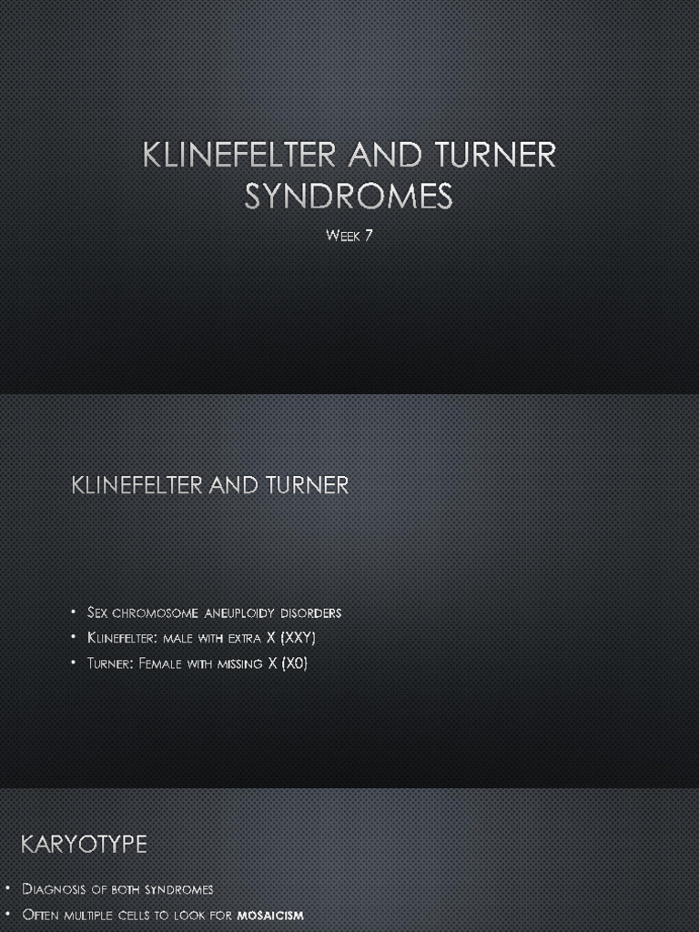 Klinefelter and Turner Syndromes | PDF