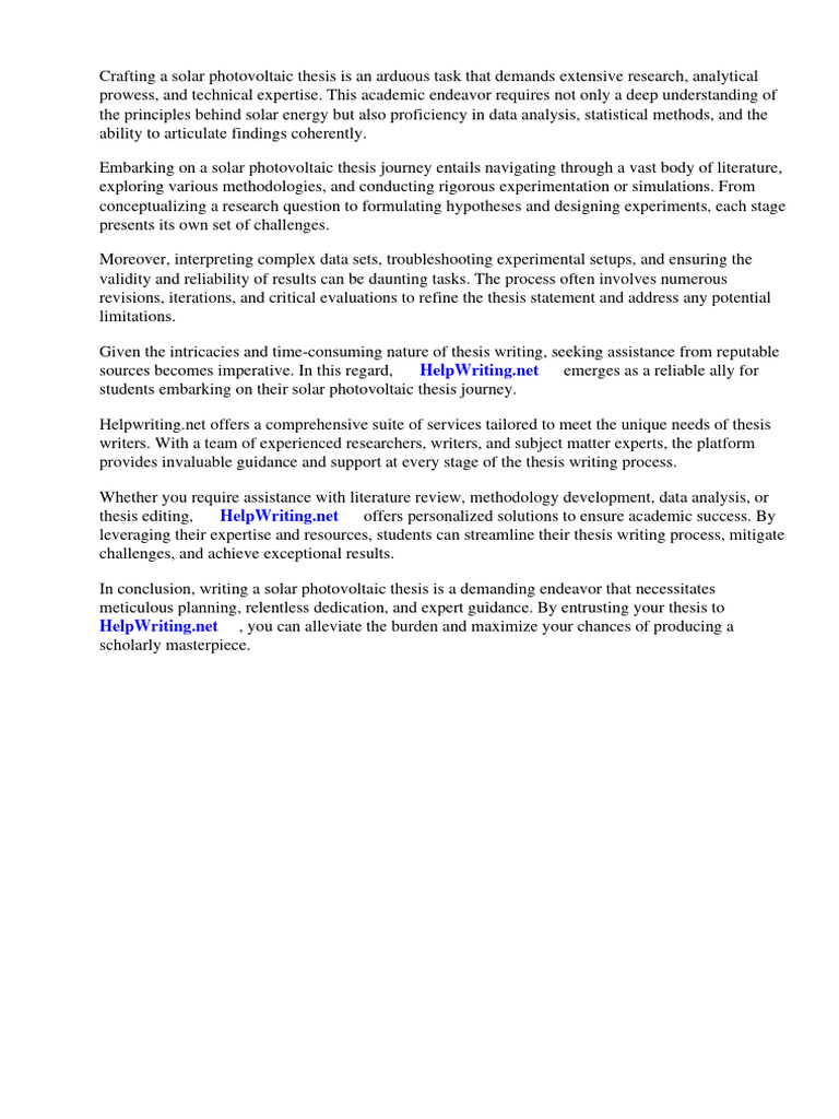 Solar Photovoltaic Thesis Pdf Photovoltaics Solar Power