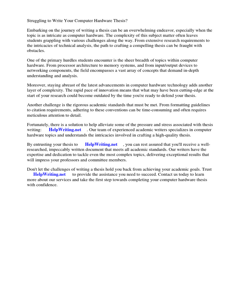 Thesis Title For Computer Hardware | PDF | Computers