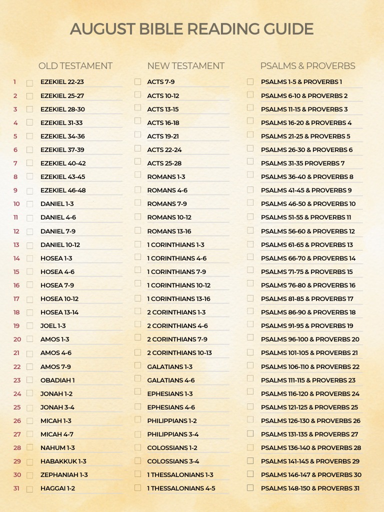 2023 August Bible Reading Guide | PDF