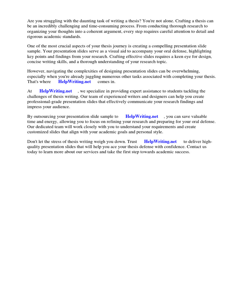 Thesis Presentation Slide Sample | PDF | Microsoft Power Point | Thesis