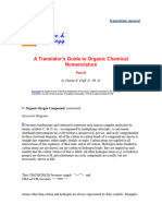 Organic Chemical Nomenclature