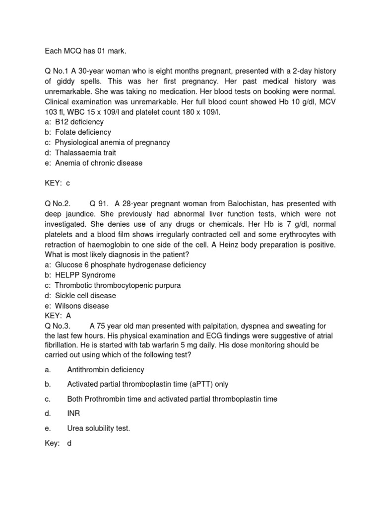 MCQS IN GENERAL PATHOLOGY AND HAEMATOLOGY PDF visual data 2