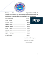 College of Agriculture Faculty of Gender, Environment and Development Studies Department of Agricultural Economics Entrepreneurship Group Assignment
