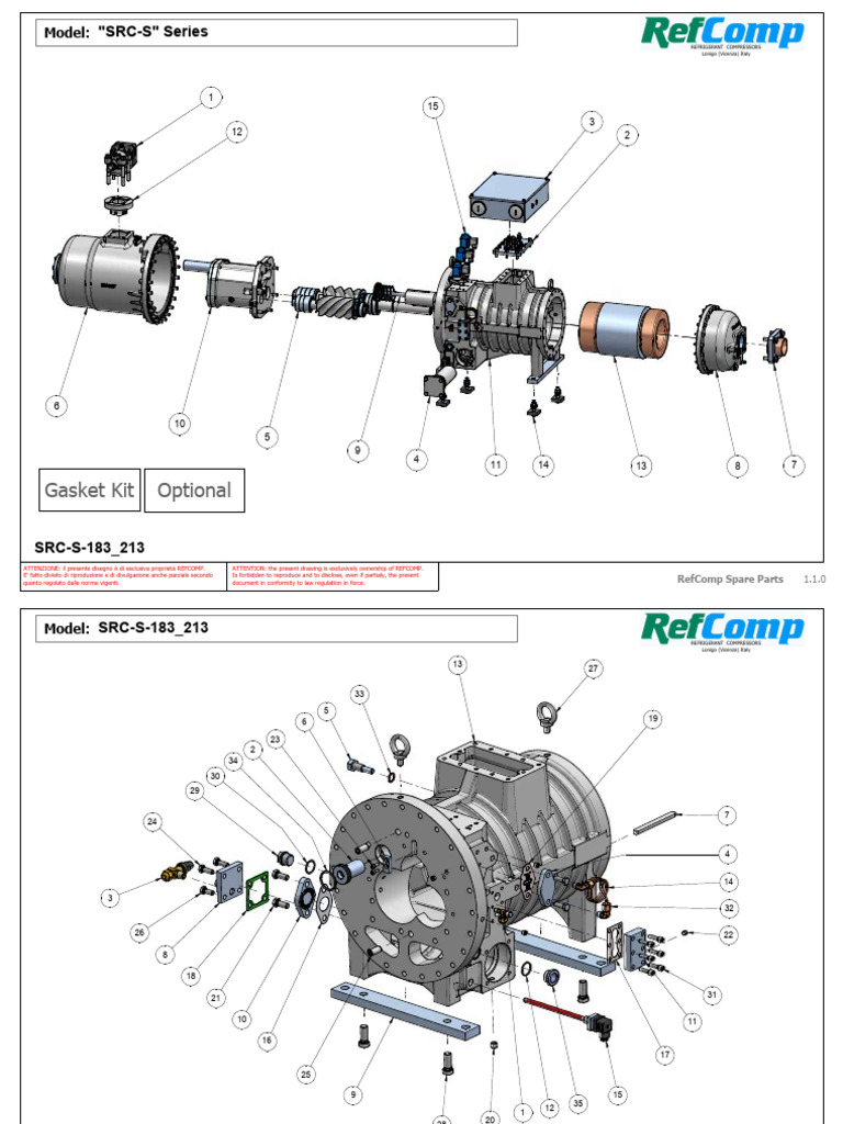 RefComp SRC-S-183 Spare Parts List | PDF | Mechanical Engineering ...