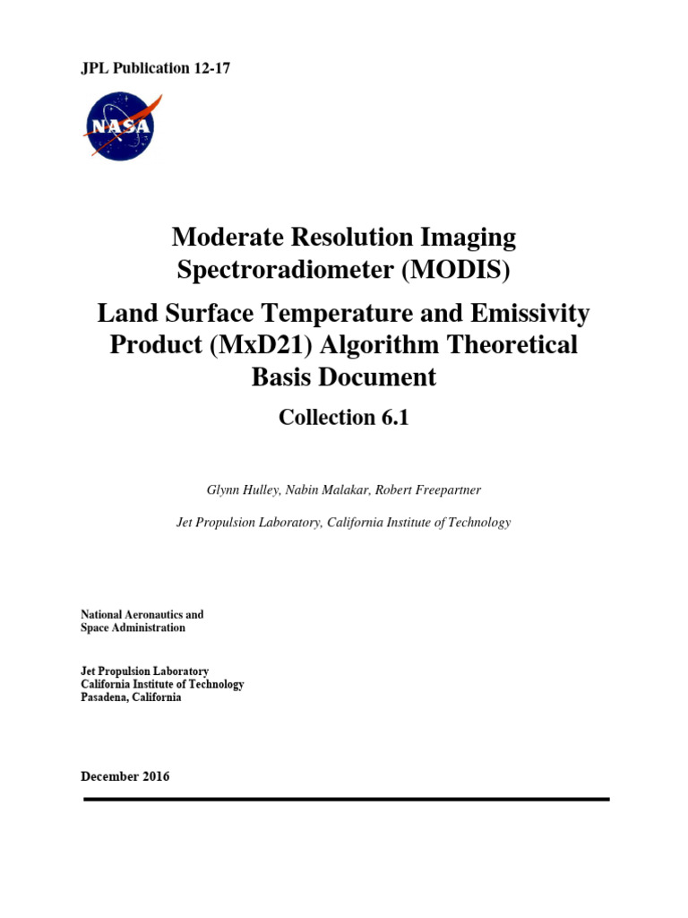MODIS Land Surface Temperature ATBD | PDF