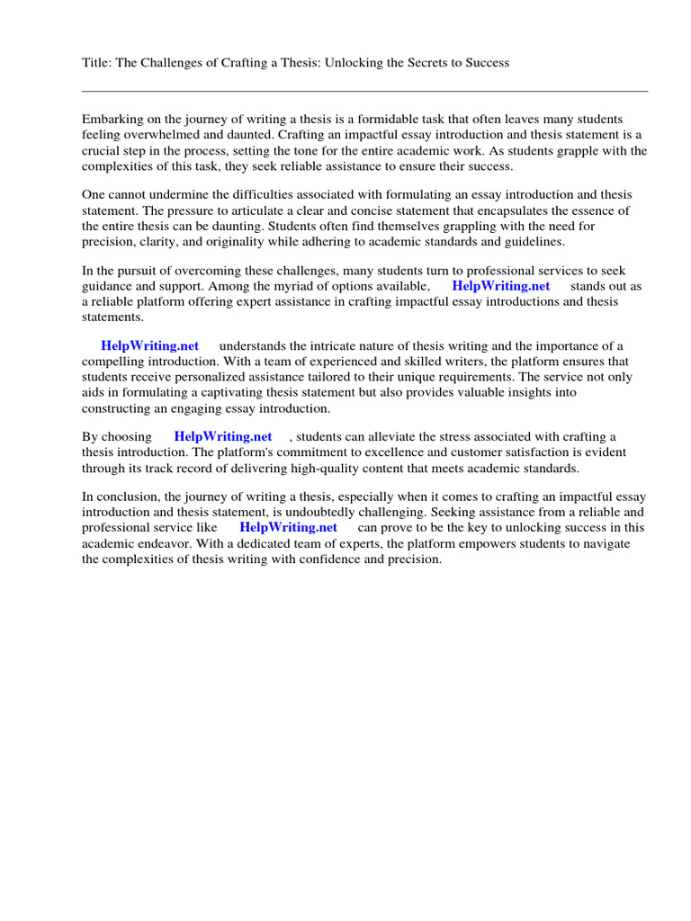 Thesis Writing Challenges and Solutions | PDF | Essays | Thesis