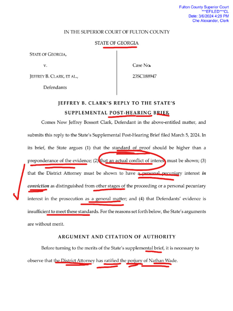 Jeffrey Clark's Legal Reply Brief | PDF | Perjury | Prosecutor