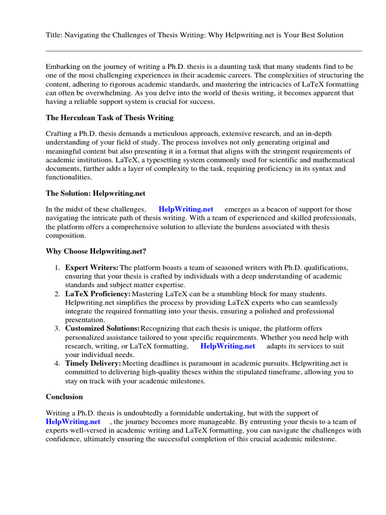 PHD Thesis Template Latex Download | PDF | Thesis | Doctor Of Philosophy