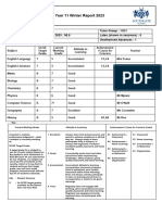 Year 11 Winter Report 2023