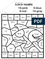 12-Green 15-Yellow 18-Pink 6-Red 9-Blue 10-Gray: Color by Number