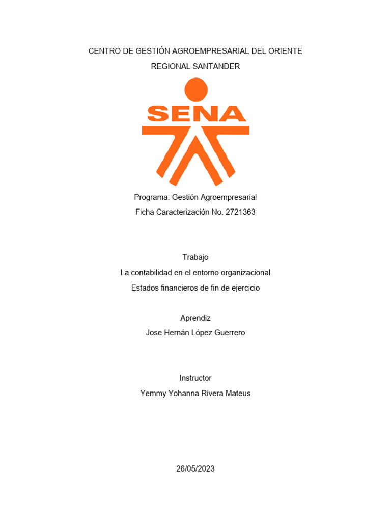 Analisis Estados Finacieros Pdf Estado Financiero Contabilidad