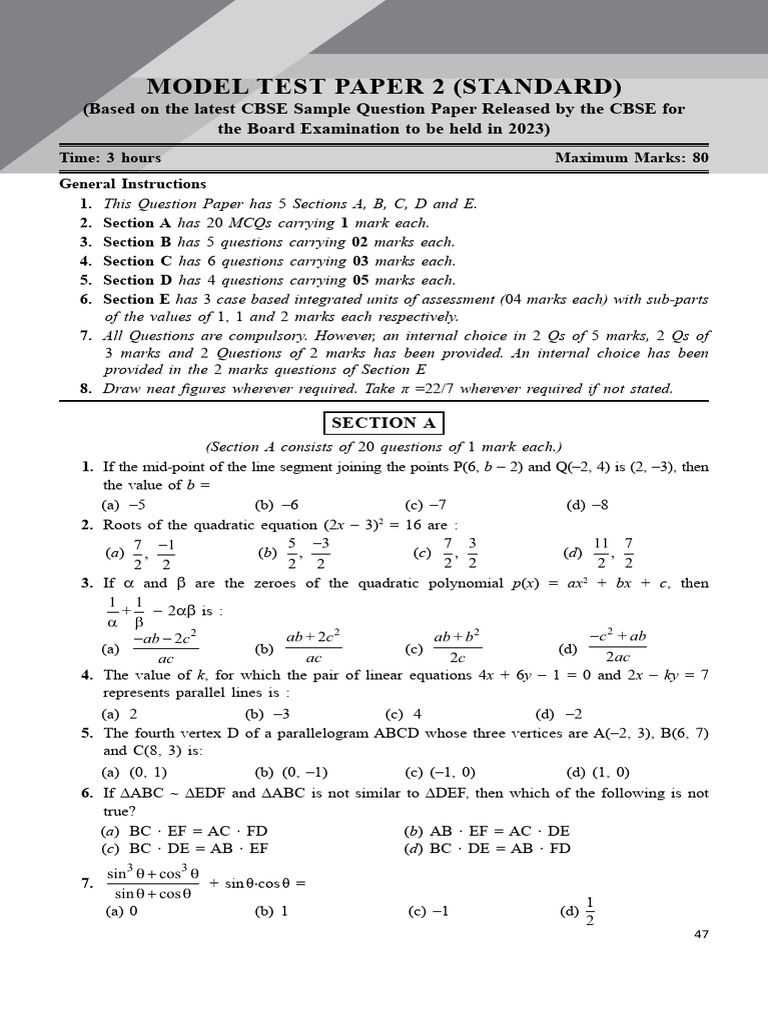 Assertion and Reason Mathematics Class X Supplemen - 240106 - 185728 ...