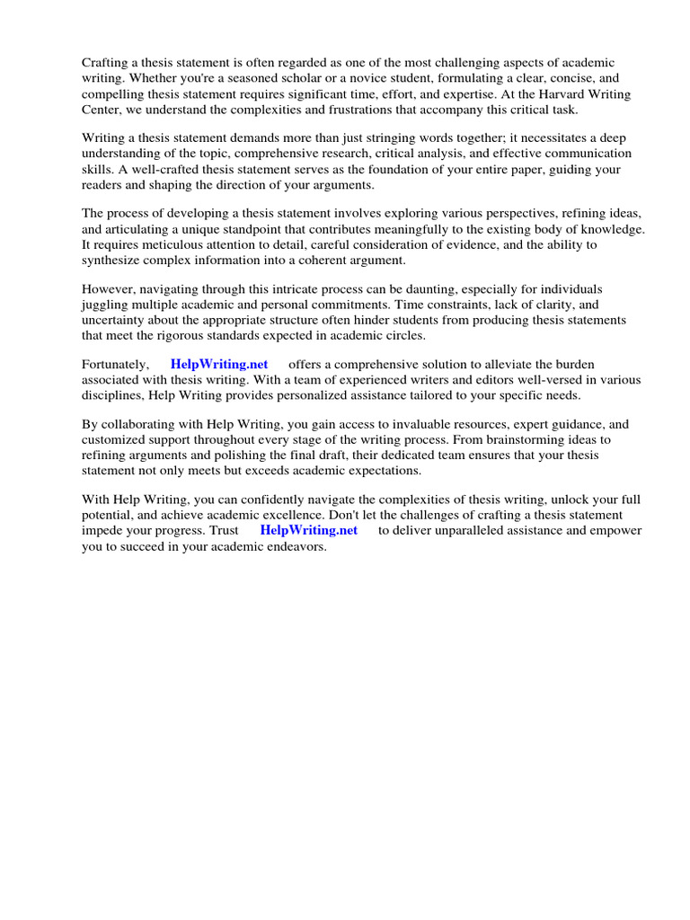 Thesis statement harvard writing center pdf thesis essays