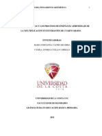 Las Artes Plásticas y Los Procesos de Enseñanza Aprendizaje de La Multiplicación en Estudiantes de Cuarto Grado