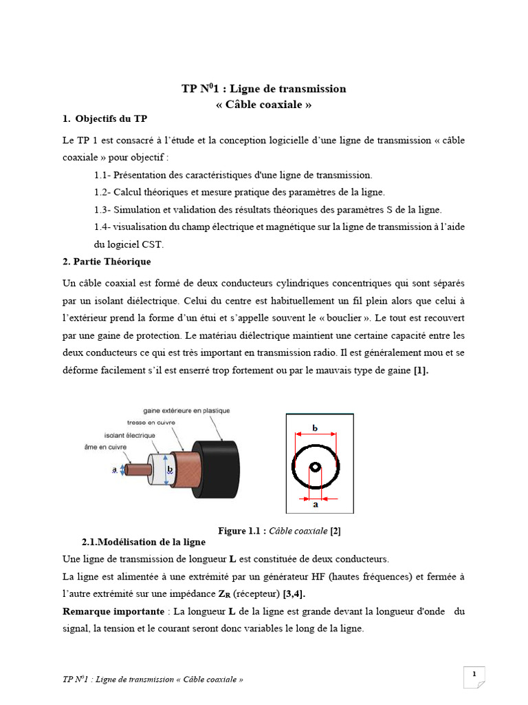 TP N1 (LigneDeTransmissions) | PDF