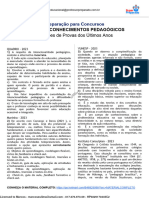 Simulado Conhecimentos Pedagógicos: Questões de Provas Dos Últimos Anos