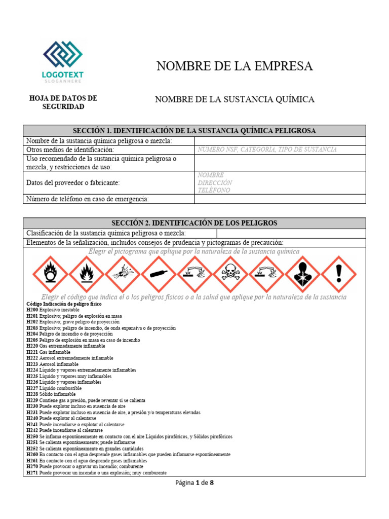Hojas de Seguridad Formato | PDF
