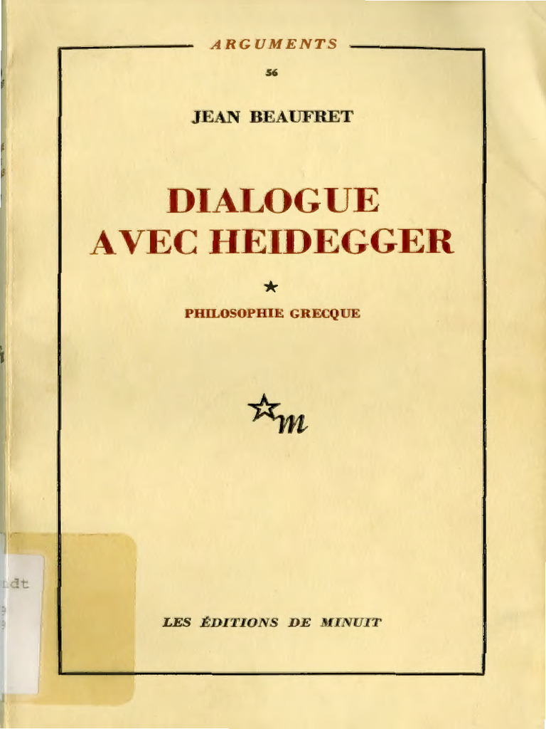 Beaufret-Dialogue Avec Heidegger (1973) | PDF | René Descartes | Martin ...