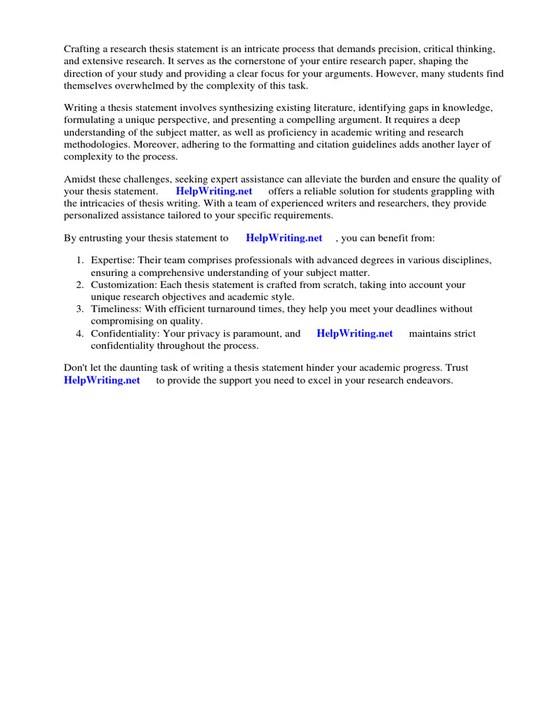 How To Write Research Thesis Statement | PDF | Essays | Thesis