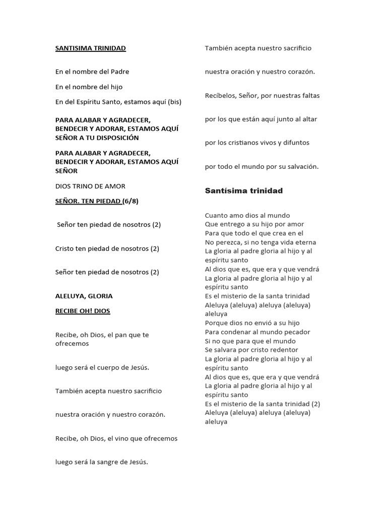 Santisima Trinidad | PDF | eucaristía | Trinidad