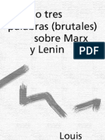 Siglo XX - Louis Althusser - Dos o tres palabras (brutales) sobre Marx y Lenin