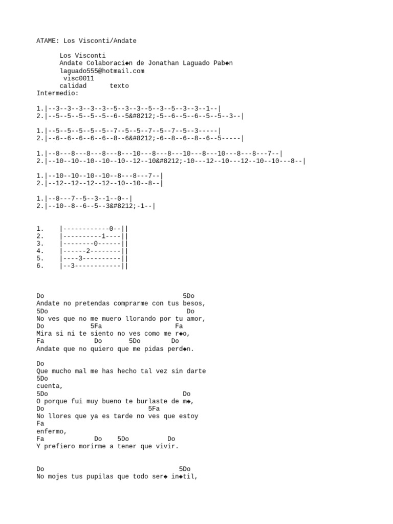 Letras y acordes de 