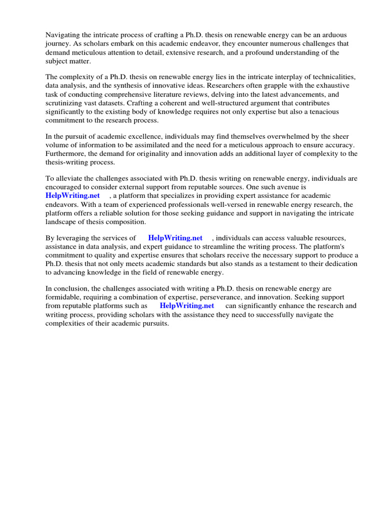 Phd Thesis On Renewable Energy Pdf Pdf