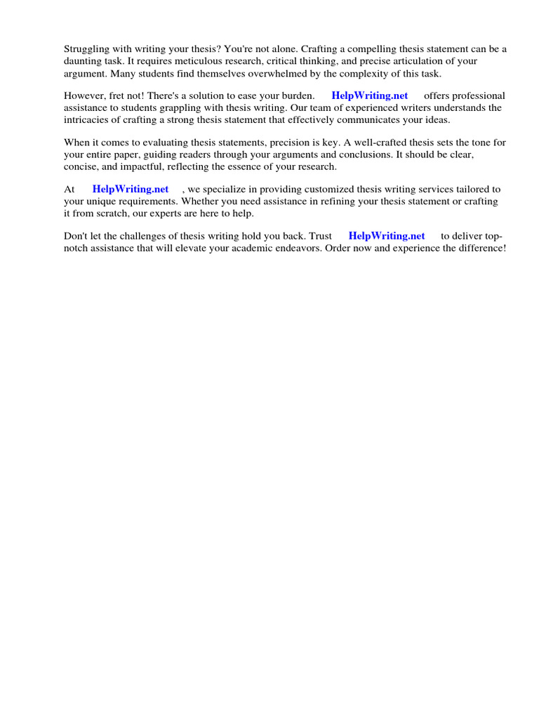Exercise 3.1 Evaluating Thesis Statements | PDF | Essays | Thesis