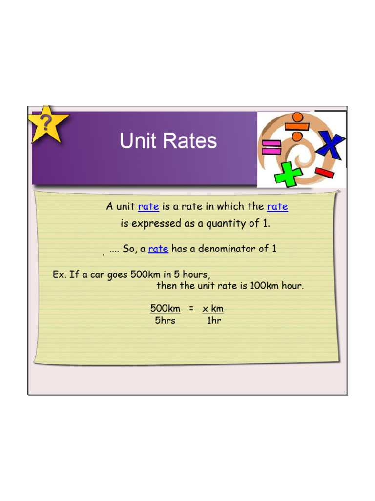 Unit Rates Notebook | PDF