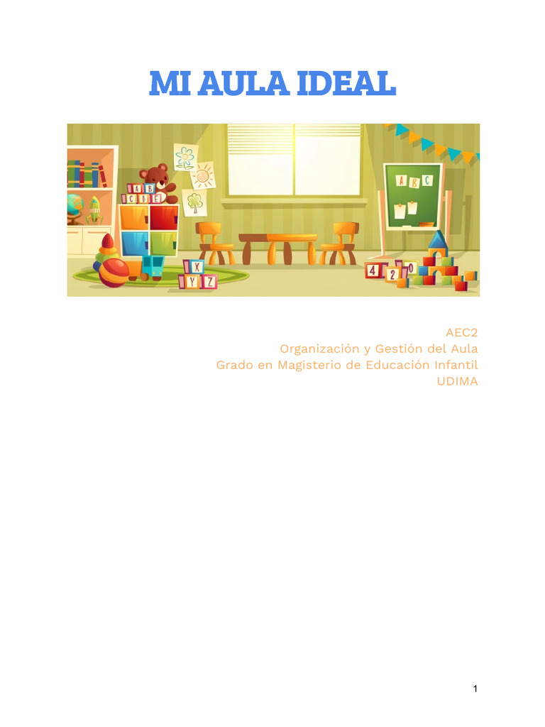 Diseño del Aula Ideal para Infantil | PDF | Salón de clases | Educación ...