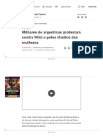 Milhares de Argentinas Protestam Contra Milei e Pelos Direitos Das Mulheres