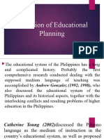 Evolution of Educational Planning