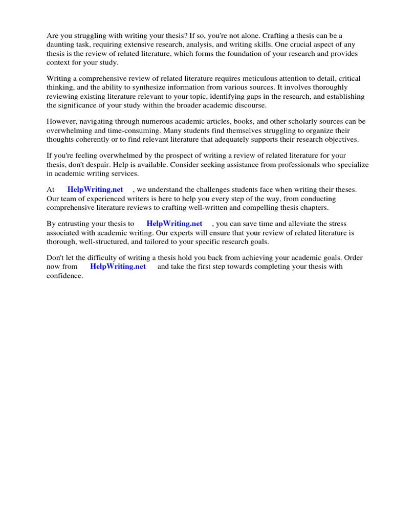 Sample review of related literature thesis pdf thesis essays