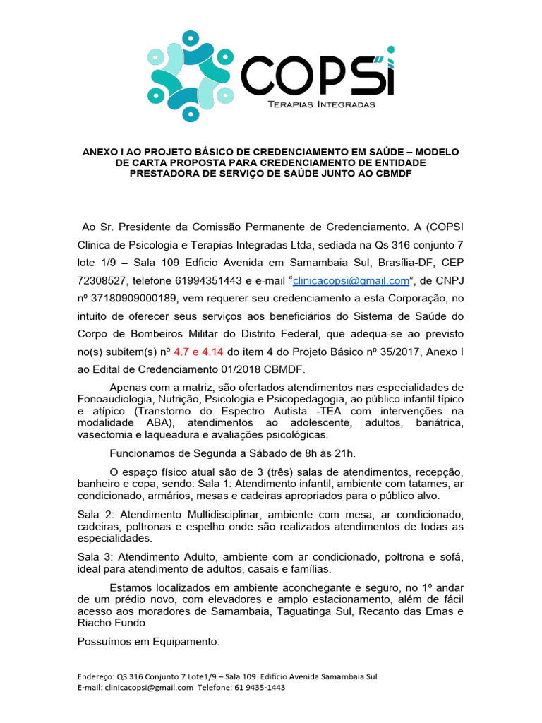 Proposta de Credenciamento da COPSI | PDF | Psicologia | Ciências ...