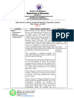 Minutes of The 5-Day School-Based Inset 2024 With Photo Documentation