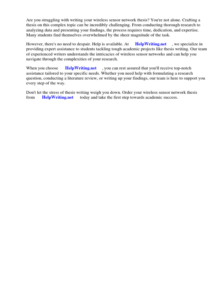 Wireless Sensor Network Thesis PDF | PDF