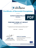 Certificate of Successful Completion: Perform Work at Height