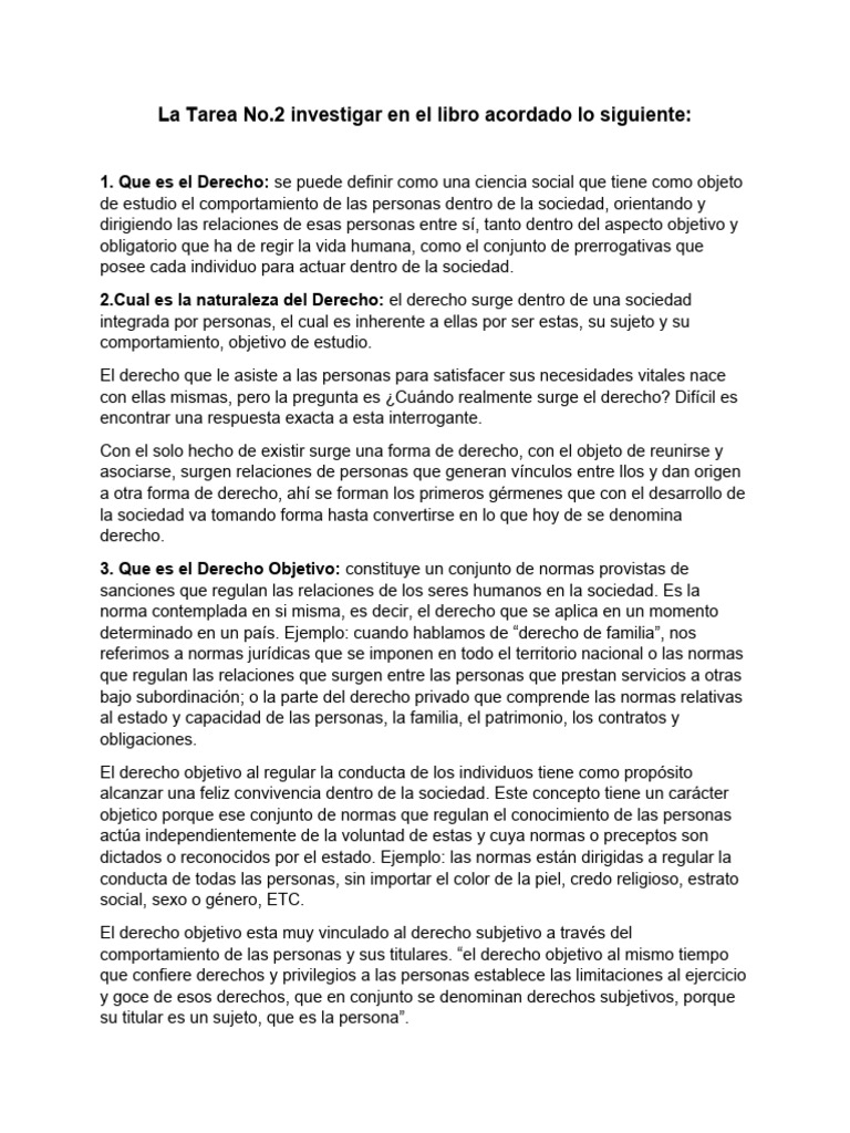 La Tarea No 2 | PDF | La Ley natural | Derechos