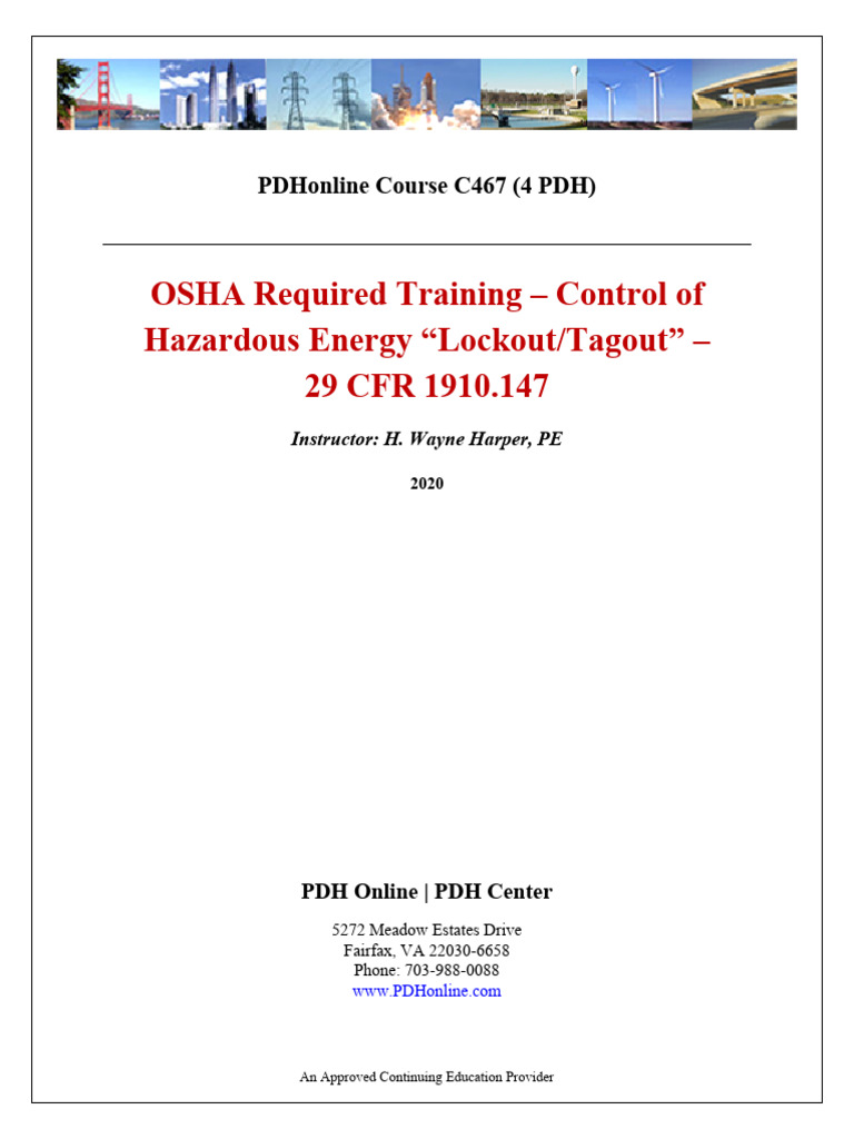 Osha 29 cfr 1910 147 control of hazardous energy lockout tagout