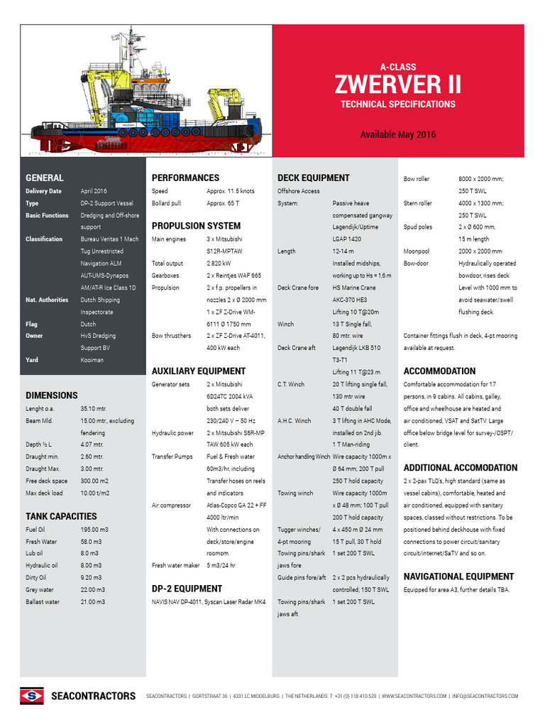 Offshore Support Vessel Specs | PDF | Marine Propulsion | Watercraft