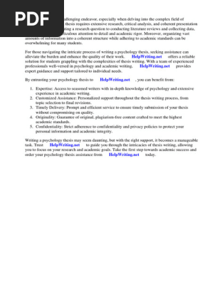 Psychology Thesis Template