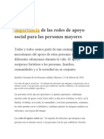 Importancia de Las Redes de Apoyo Social para Las Personas Mayores