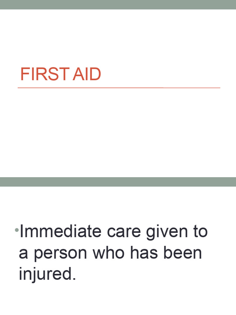 Roles of First Aid PDF