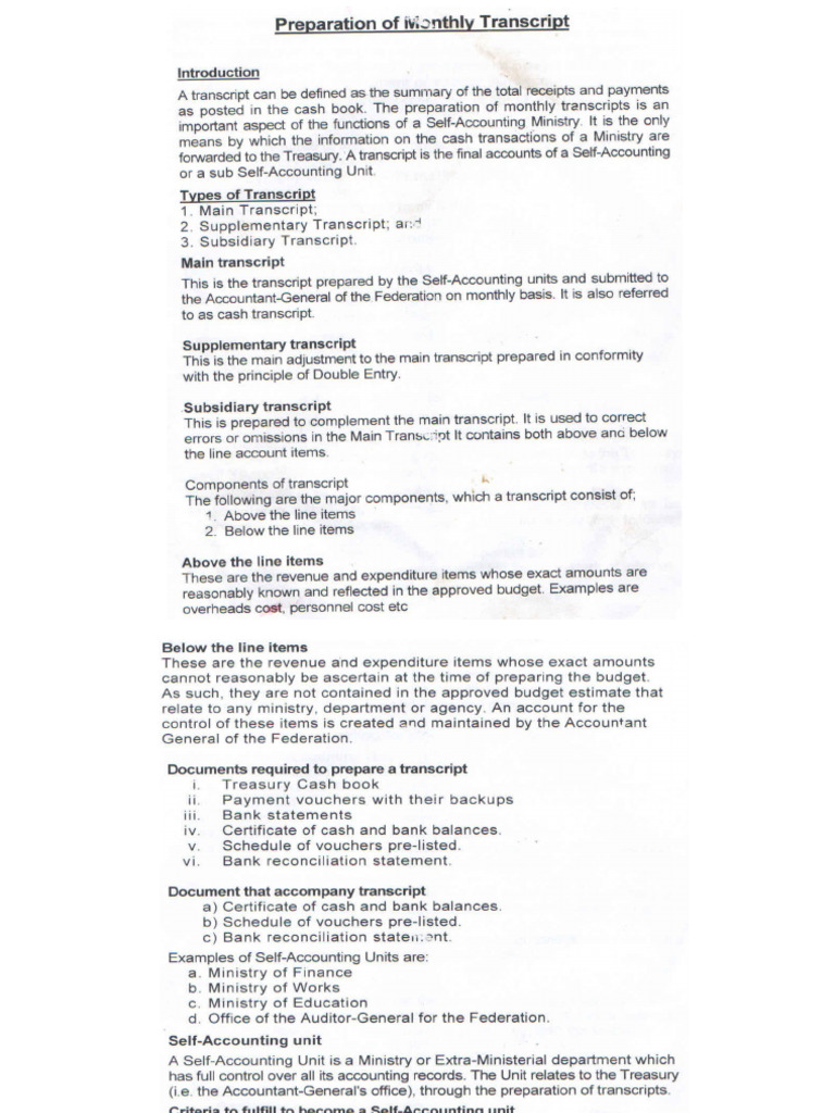 Preparation of Transcript - Q | PDF