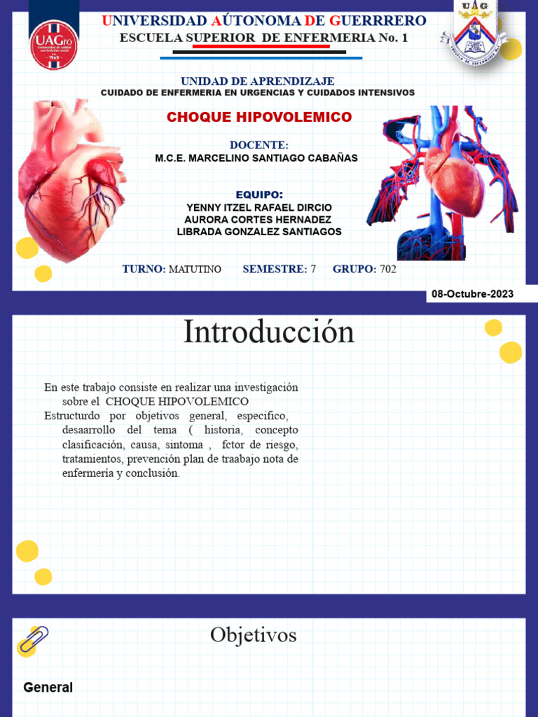 Choque Hipovolémico: Causas y Tratamientos | PDF | Ciencia y matemáticas
